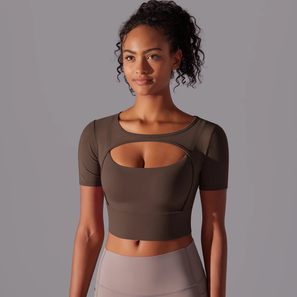 Frauen Mesh Yoga Shirt Sexy Kurzarm T-Shirt Sport Top Bluse Cover Up Quick Dry Gym Kleidung Laufen Fitness Tank Sportwear – Detail 3