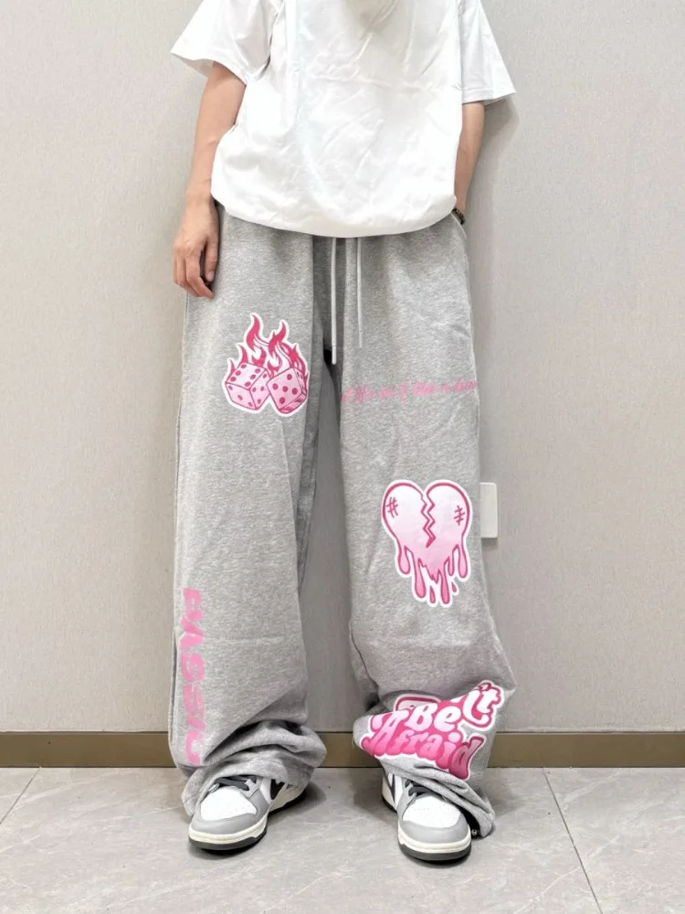 Pantalon de survêtement baggy vintage pour femme, salle de bain, salle de bain, salle de bain, salle de bain, salle de bain, salle de bain, salle de bain, salle de bain, jogging, mode coréenne, pantalon de sport surdimensionné, streetwear Harajuku, fjku