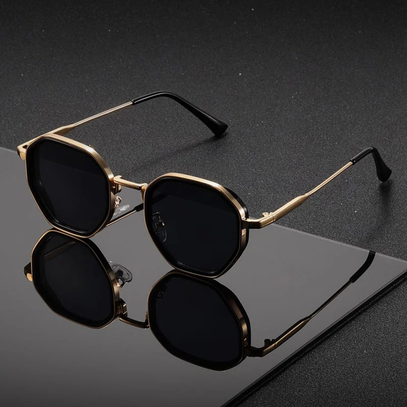 1 Pair Unisex Round Metal Fashionable Sunglasses Vintage Irregular punk Man Sun Glasses  Classic UV400 Male Female Eyeglasses image 5