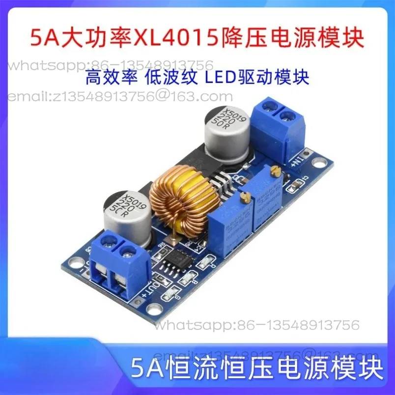 

Модуль понижающего преобразователя XL4015, 5А, постоянный ток, постоянное напряжение, 75Вт, плата драйвера для мощных светодиодов, 36В/24В в 12В/5В