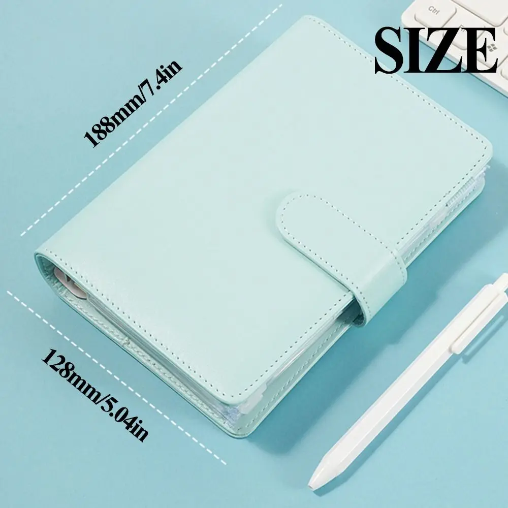 Pu Leather Loose-Leaf Notebook Macarone Color A6 Saving Money Binder Magnetic Buckle 6 Holes Binder Planner Organizer