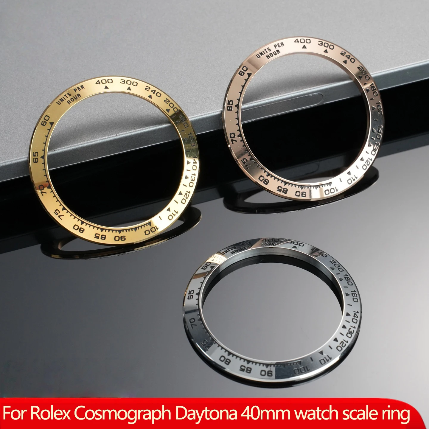 For Rolex  COSMOGRAPH Daytona 40mm Dial Watch 116520 Metal Scale Ring Stainless Steel Dial Ring Mouth 38.5x30.4mm