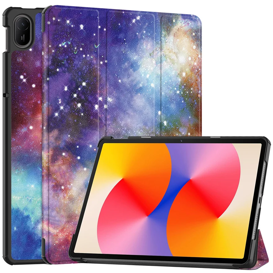 

For Huawei matepad SE 11 Case 2024 PU Leather Auto-sleep/Wake Up Function Standing Angle Drop-proof Tablet Protective Shell