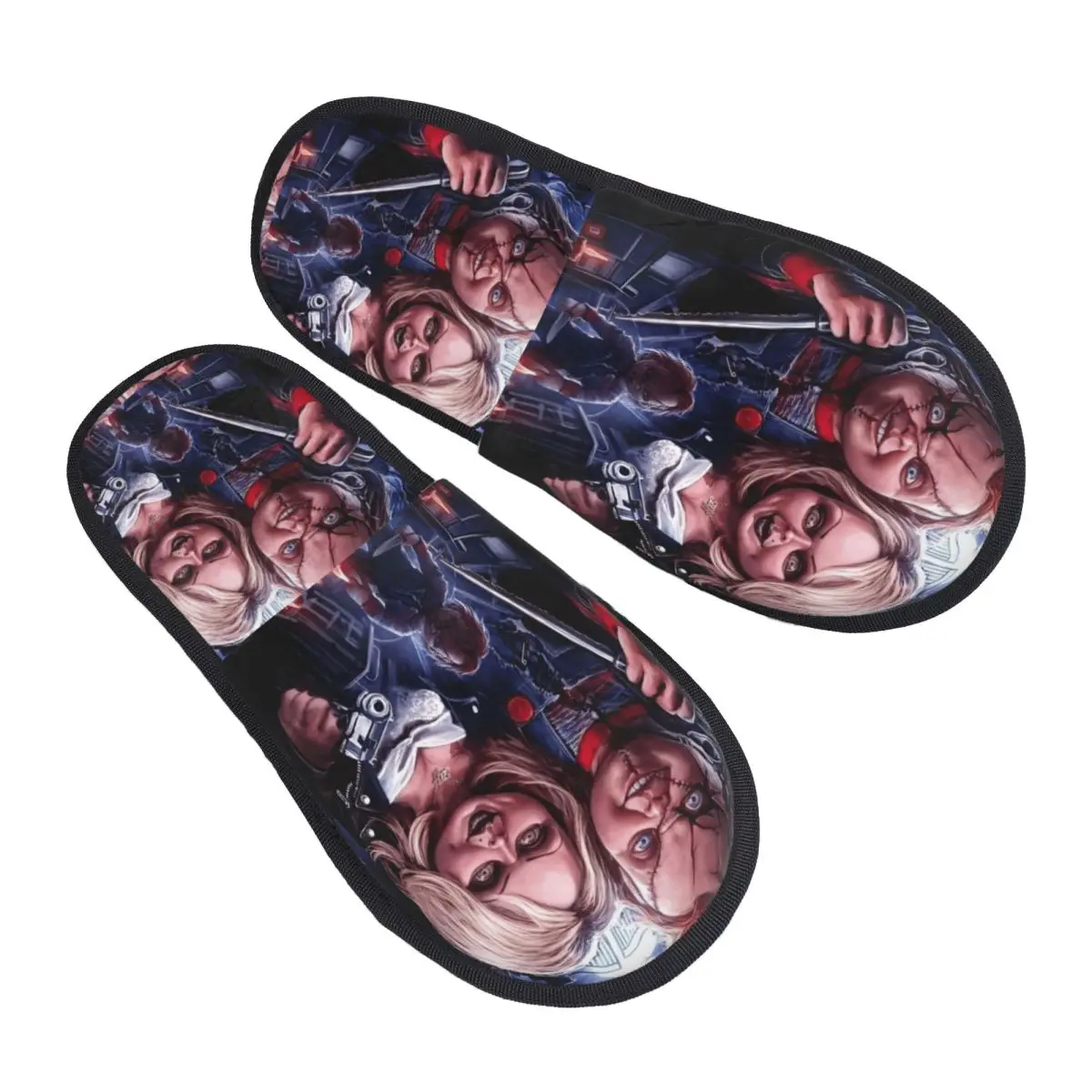 

Custom Halloween Horror Movie Memory Foam Slippers Women Cozy Warm Childs Plays Game Bride Of Chucky House Slippers