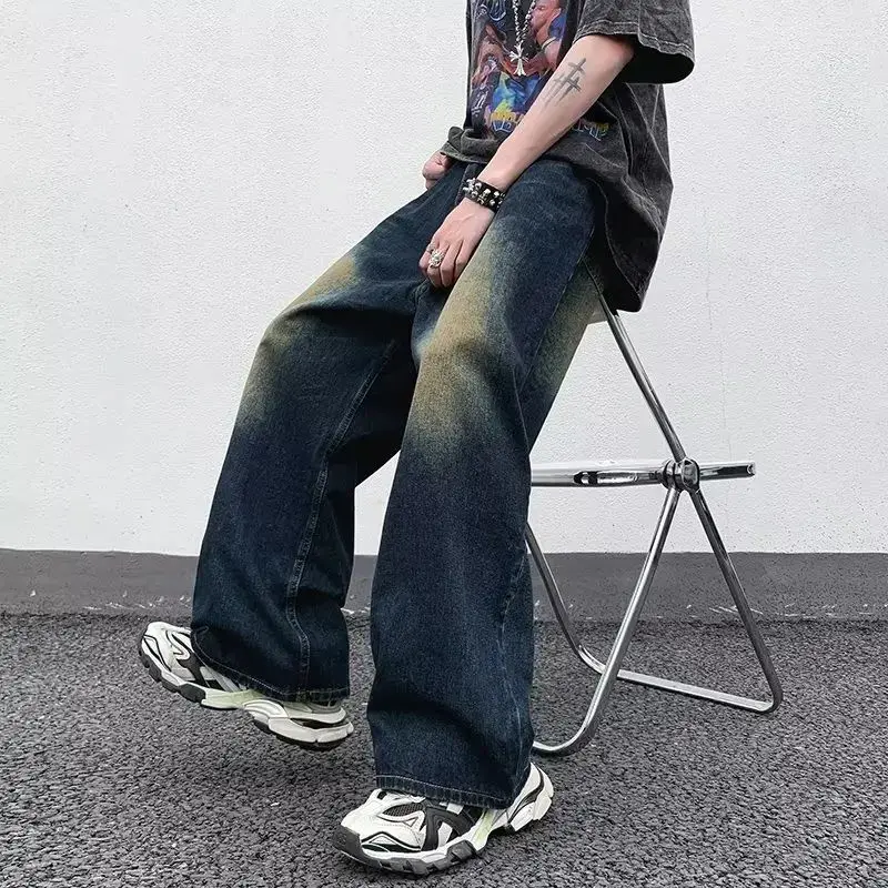 

Korean Version Men's Jeans Haome Casual Pants Student Five-Quarter Length Autumn Season Faionable M Denim Trousers