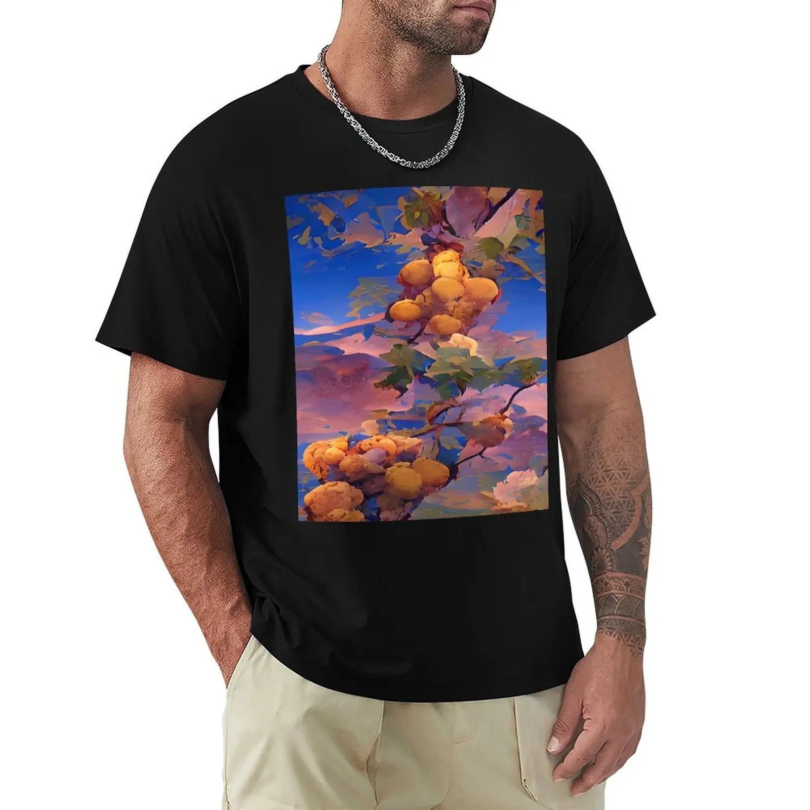 Painting of California Winery - Grape Vines - Winery Illustration - Wine T-Shirt Holiday Party T-Shirt for Men
