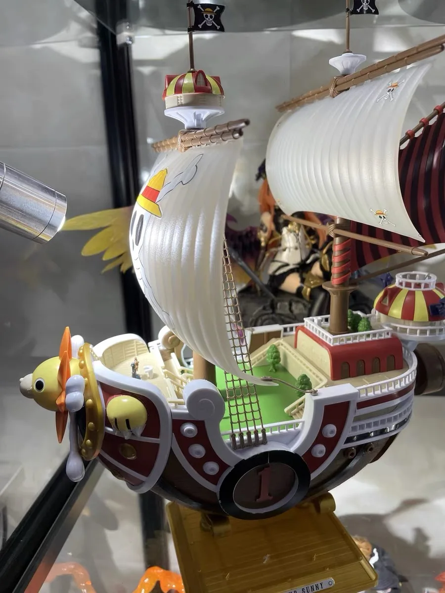 Bandai Anime One Piece Thousand Sunny Going Merry Boat Pvc Action Figure Collection Pirate Model Ship Toy Assemble Christma Gift