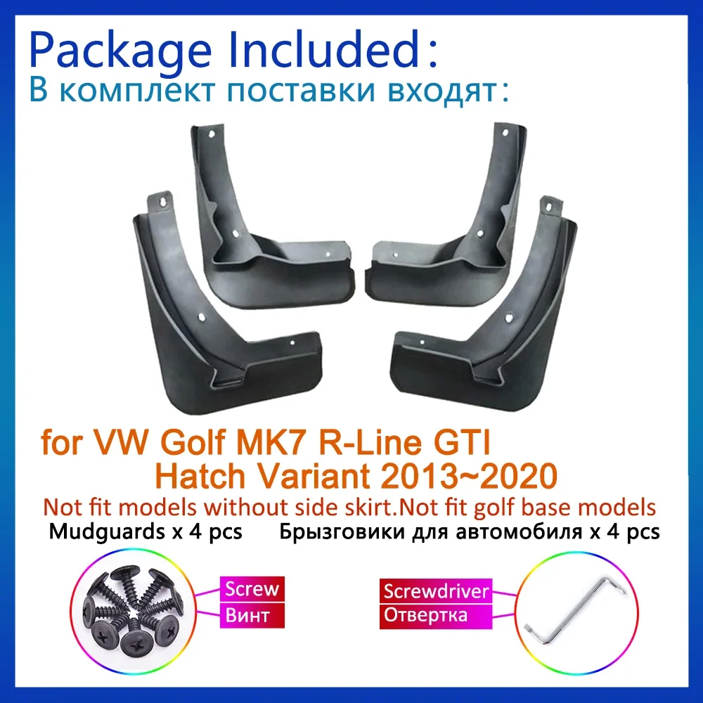 For VW Golf MK7 R-Line GTI Hatch Variant 2013~2020 Volkswage Mudguards Splash Guards Mudflap Front Wheels Fender Accessories