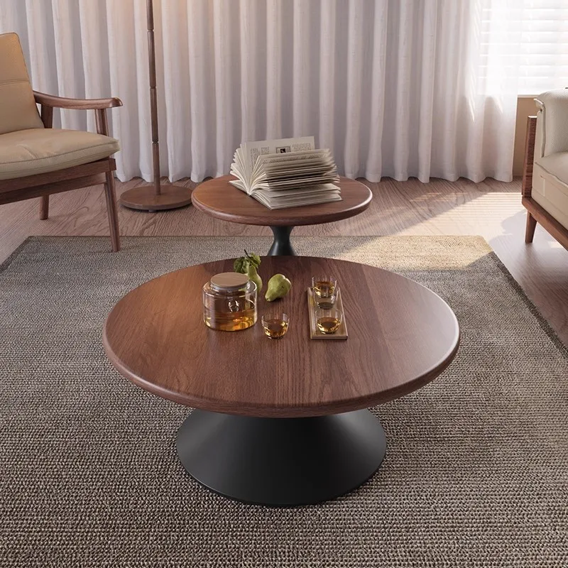 hj-Nordic Style Modern Solid Wood Durable Eco-Friendly Coffee Table Set Living Room Furniture Universal Home Use Movable Feature