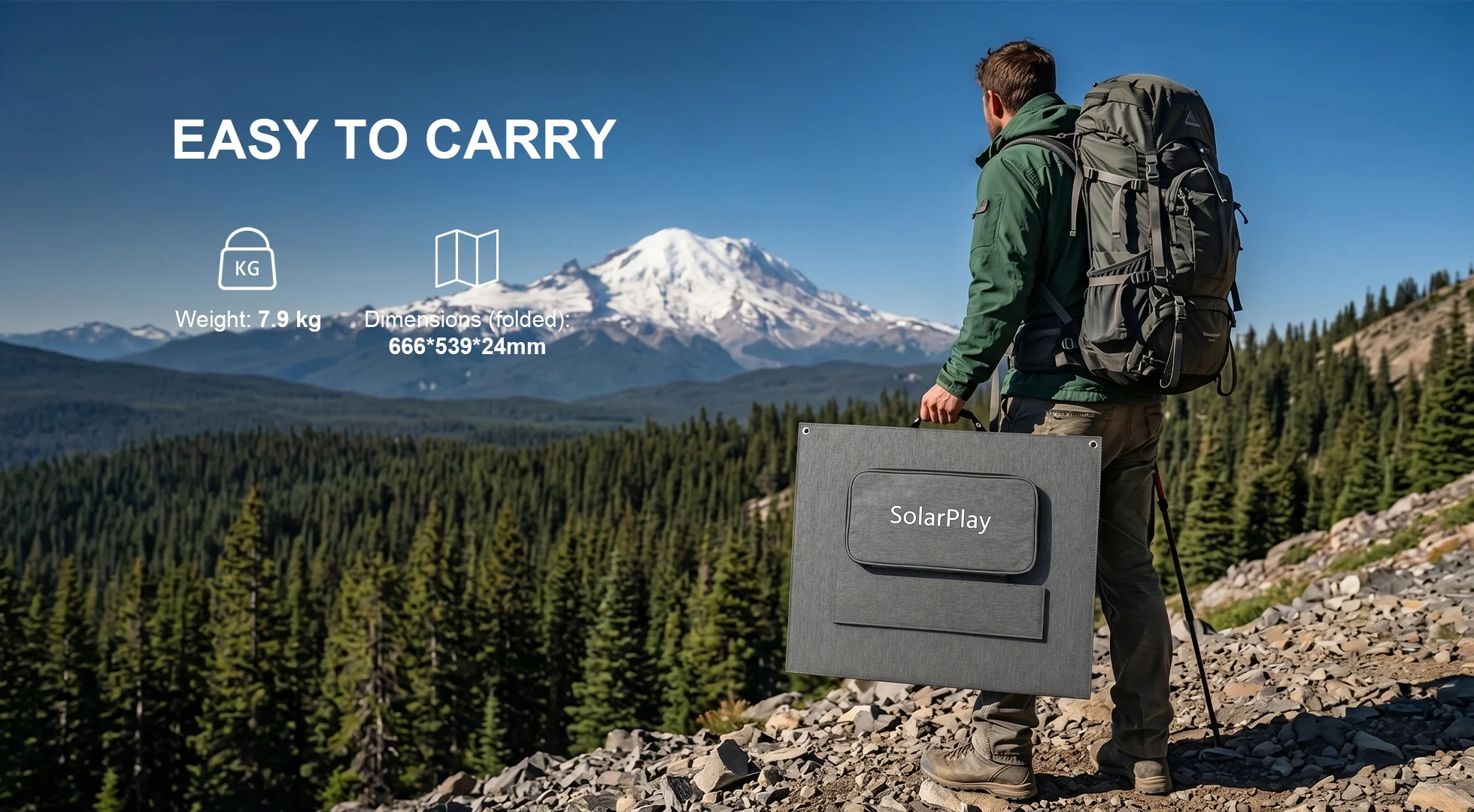 SolarPlay 400W Faltbares Solarpanel, ETFE, leicht, tragbar, IP65 wasserdicht, hocheffizienter Mono-Solarkollektor für Powerstations, Wohnmobile, Camping, Wandern und Laptop-Stromversorgung – Detail 8