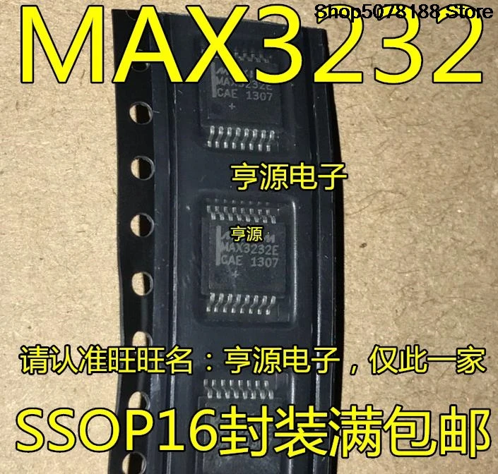 10pieces  MAX3232ECAE MAX3232  RS-232 SSOP16