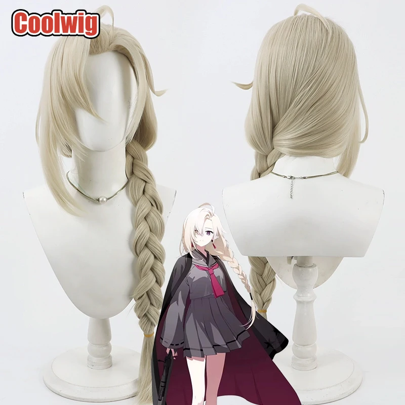 coolwig-人工毛七里家あやめコスプレウィッグブルーアーカイブ七里家あやめ-80-センチメートルロングライトブラウン編組かつら耐熱