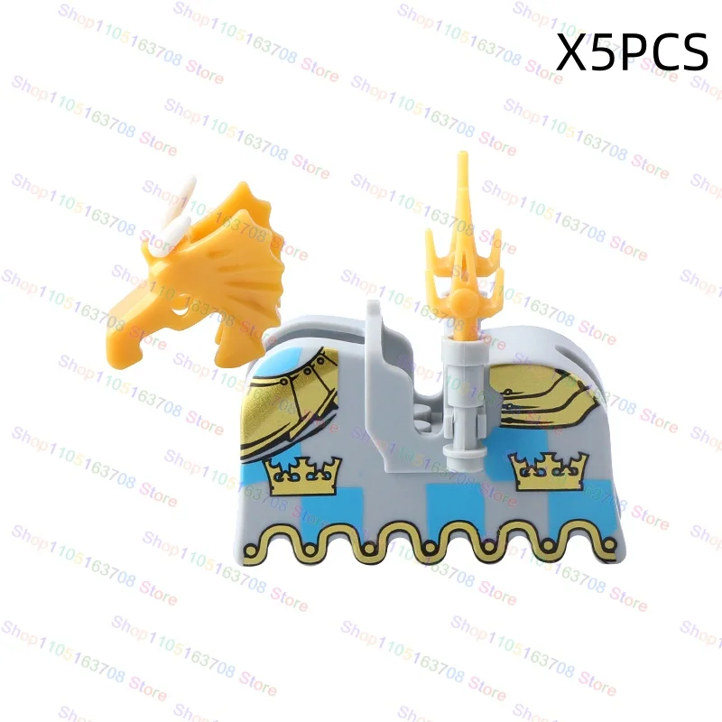 MOC 중세 기사 피규어 말 안장 마운트 블록 크로우 워호스 이글 라이온 그린 드래곤 안장 액세서리 장난감