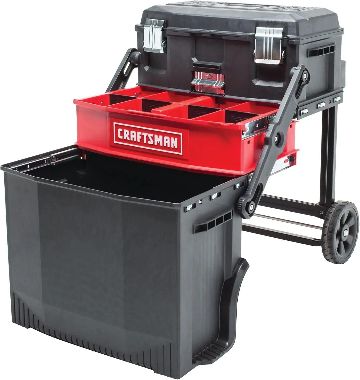 22-in. Rolling Tool Box with Wheels, Black, Plastic, Lockable (CMST20880)