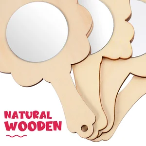 Gương gỗ dang dở cho trẻ em, gương nhỏ, đồ chơi vẽ, cầm tay, thủ công mỹ nghệ, 18 chiếc 8 Gương bán hàng chính - №6