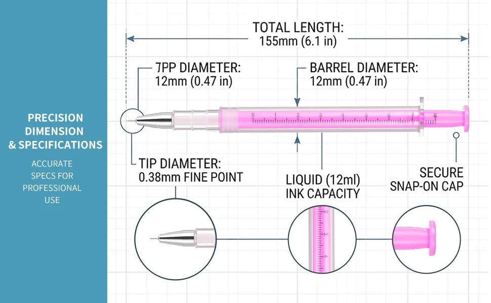 3/6/9er-Pack Kreative Neuheit Spritzen-Form Besondere Form Niedliche Schreibwaren 0,5 mm Schul- und Bürobedarf Gelstift – Detail 5