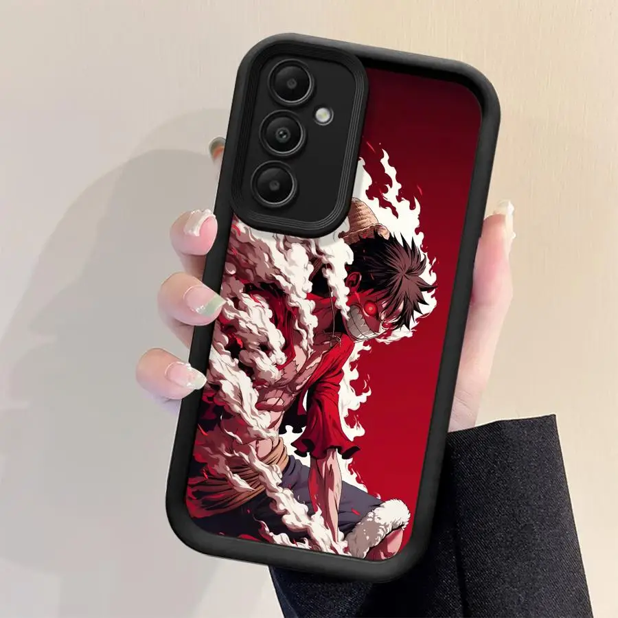 Casing Ponsel untuk Samsung Galaxy A35 A73 A51 A72 A71 A25 A54 A55 A53 A15 A06 A52 Soft Shell Anime One Piece Luffs