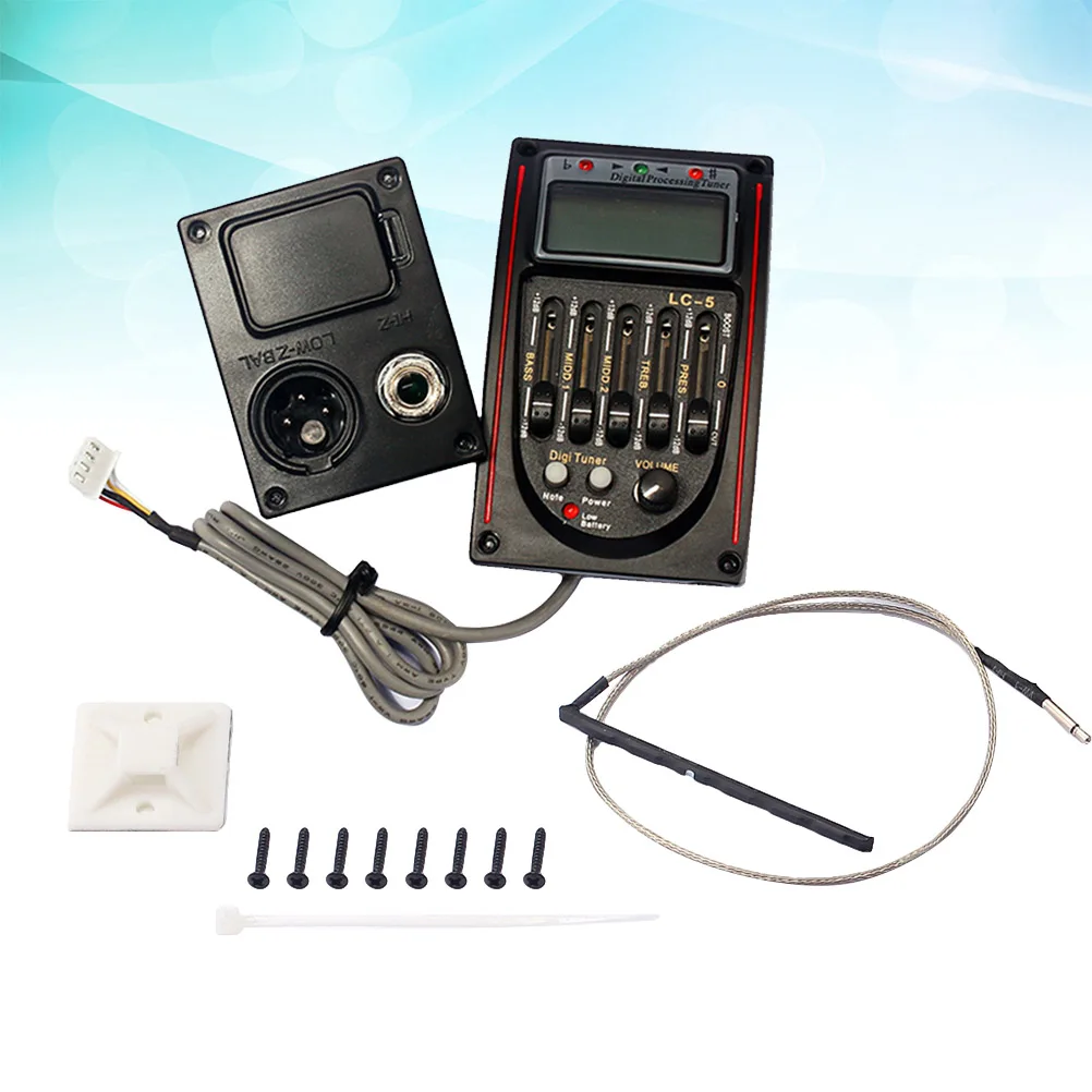 

Five Section EQ Preamp Equalizer Guitar Tuner Piezo Pickup 5 Band Acoustic Classical Amplify Sound Eliminate Feedback