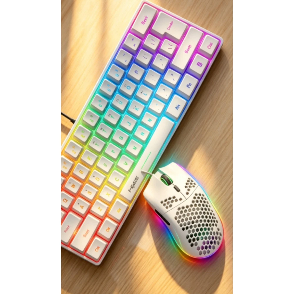 

60% Wired Luminous Keyboard Set RGB Hole Gaming Mouse Office Gaming Keyboards 61Keys Usb Ergonomic Mini teclado tastiera מקלדת