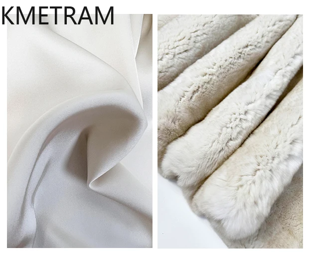 천연 렉스 토끼털 코트 여성 패션 오프화이트 리얼 퍼 코트 여성용 고품질 겨울옷 2025 여성용 코트