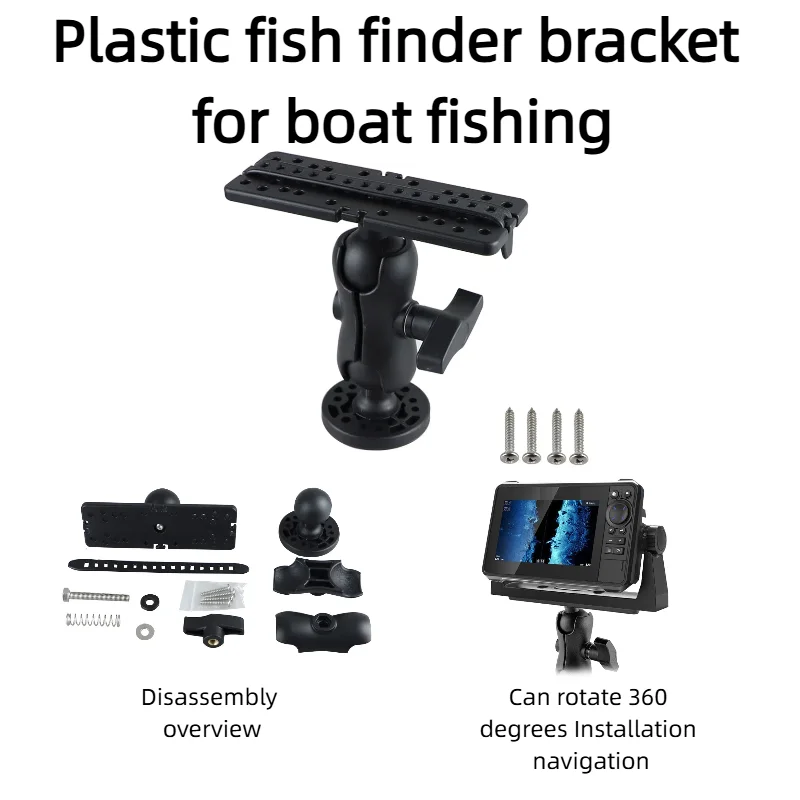 

Swivel Fish Finder Mount Base - 360° Rotating GPS Fish Finder Holder Waterproof & Windproof Easy Installation for Boats