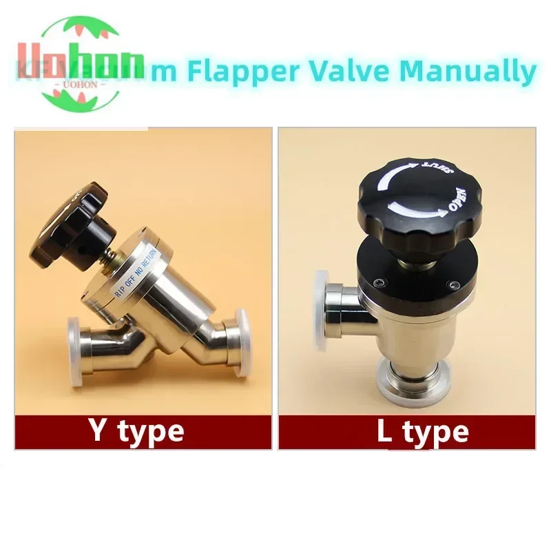 

KF Vacuum Flapper Valve Manually Y-shaped L-shaped Manual Vacuum Baffle Valve KF16/25/40/50 Stop Angle Valve Flange Connectors