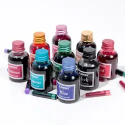 30ml/Bottle Pure Colorful Fountain Pen Ink Universal Refilling Smooth Liquid 10 Colors