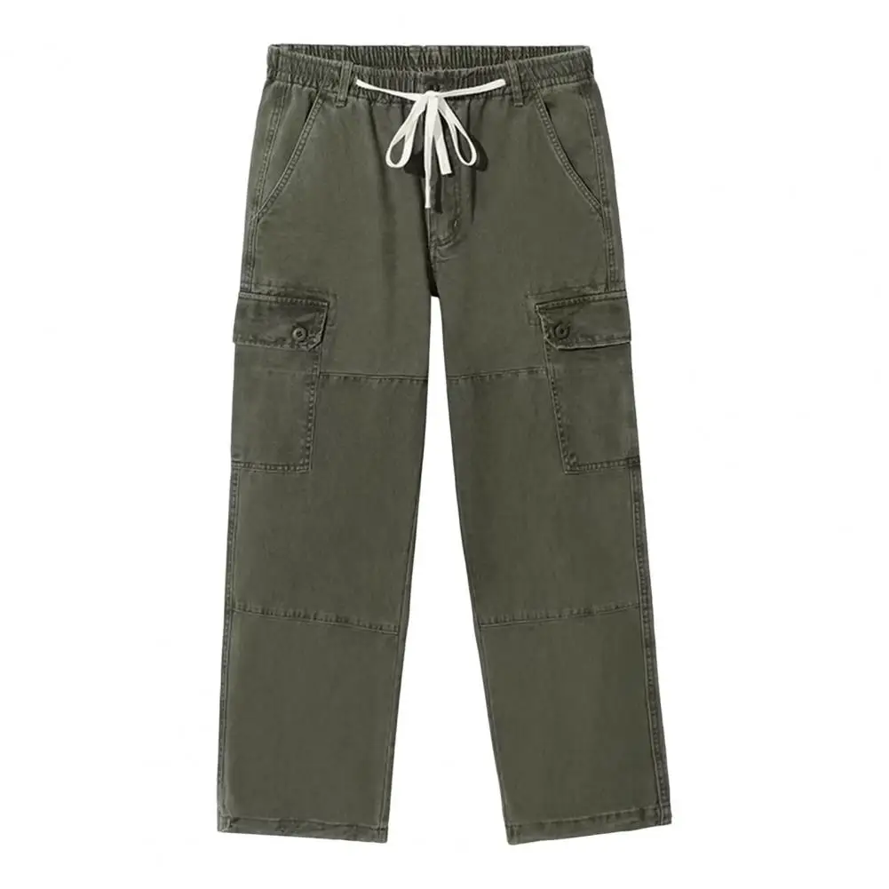 

Soft Touch Men Pants Vintage Style Men's Cargo Pants with Multiple Pockets for Outdoor Travel Streetwear Fashion Regular Fit Men