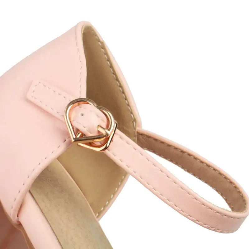 Girseaby Korean Girls Pumps Round Toe Block Heels 4cm Buckle Strap Metal Decor Big Size 48 49 50 Sweet Lolita Style Shoes 28 29