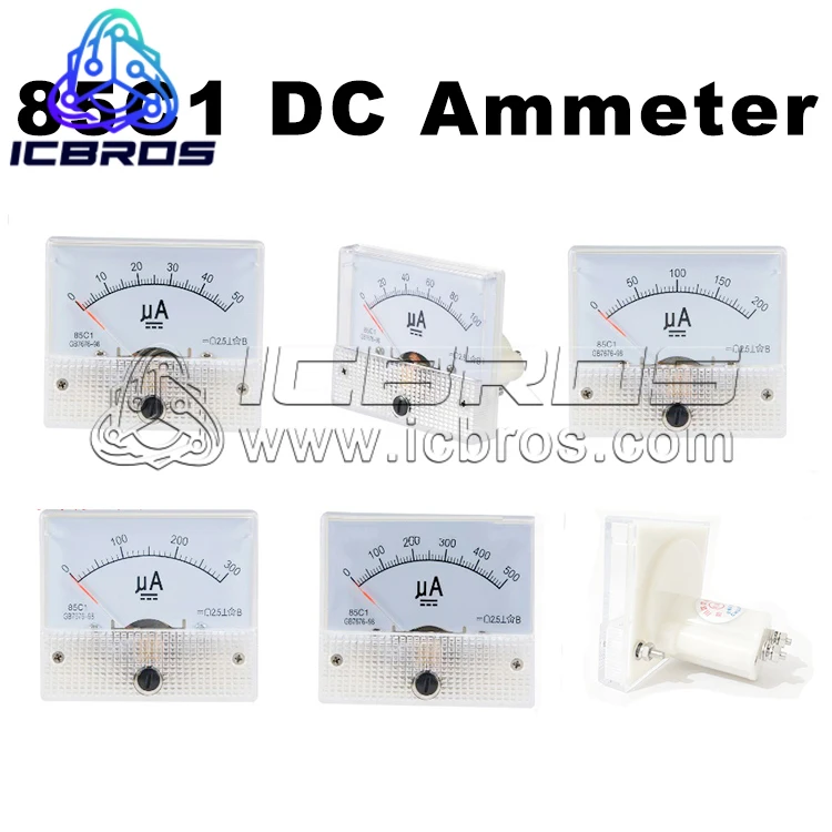 85C1 Pointer Type DC Ammeter 50uA 100uA 200uA 300uA 500uA