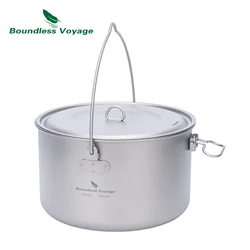 Viaggio senza limiti campeggio titanio appeso pentola con manico Picnic escursionismo bollitore grande capacità pentole 1.3L 1.9L 2.9L