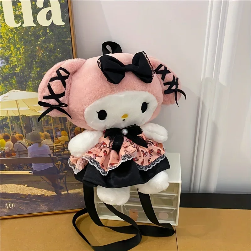 Mochila de Anime Sanrio para mujer, muñeco de peluche, Kuromi Melody, figura de acción, regalos para niños