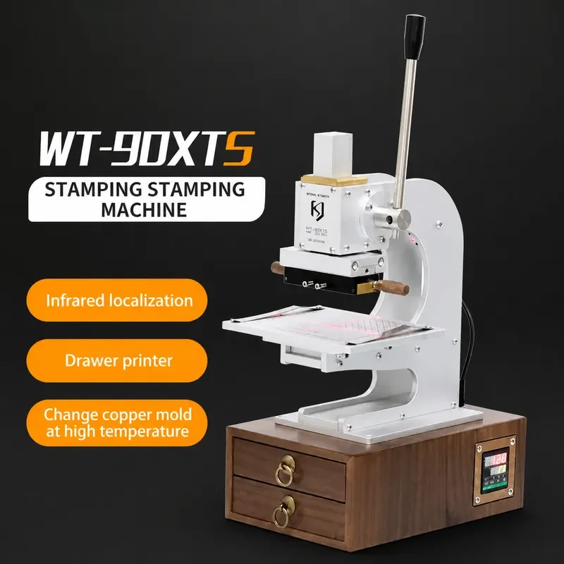 WT-90XTS Multifunctional Hot Stamping Machine Electronic Eye Location Fast Change Mold Pressure Marking Leather Finish