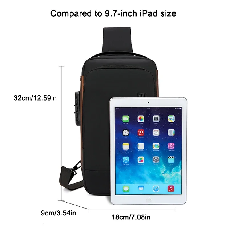 Men\'s Shoulder Bags Waterproof Usb Crossbody Oxford Bag Anti-Theft Sling Bag Short Travel Messenger Chest Pack For Male bolsa 가방