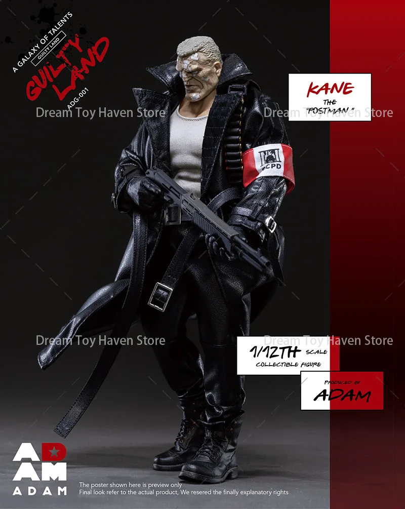 MUFF ADAM ADG-001 Maßstab 1:12 Männer Soldat Stadt des Bösen Briefträgers Kane Komplettset 6 Zoll Actionfigur Modell Spielzeug Sammlerstück