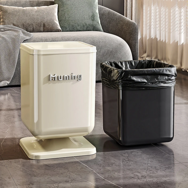 

Wheeled trash can for home use in living room and bedroom, large capacity, stylish design, movable, suitable for office
