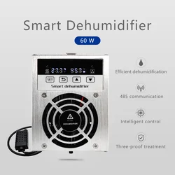 60W Mini Auto Dehumidifier Industrial With Rs485 Aluminum Alloy Intelligent Control Dehumidify