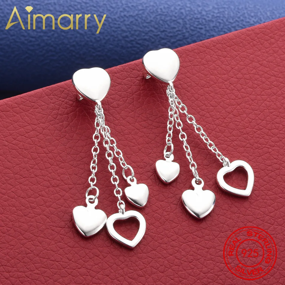 

Hot 925 Sterling Silver Heart Tassel Earrings Drop Earrings Charm Trend Birthday Gifts Fashion Party Fine Jewelry