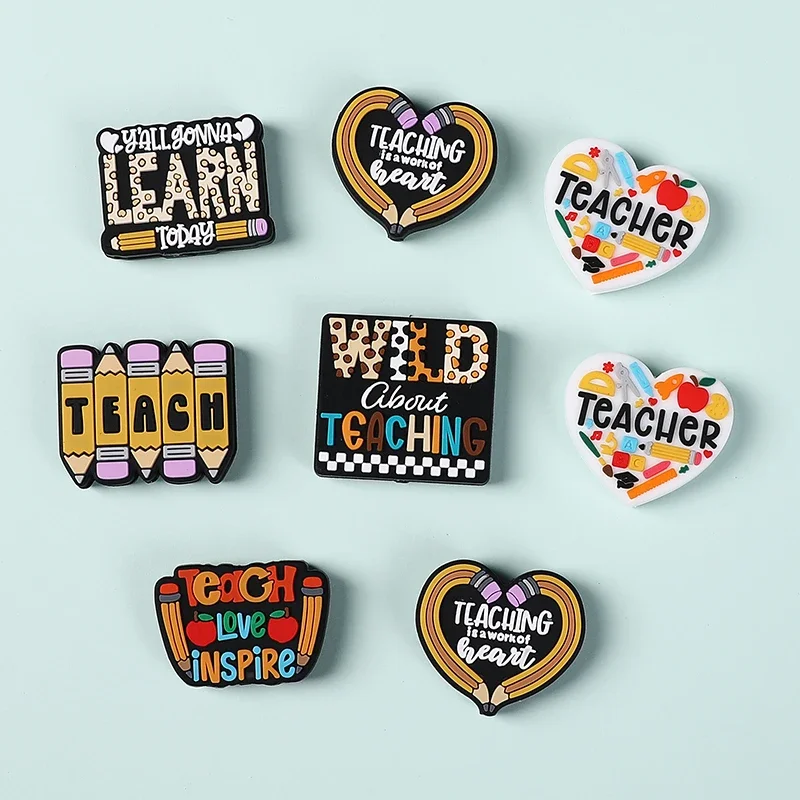 50pcs Wholesale New Teacher Silicone Beads Handwork Focal Beads Baby Toys DIY String Pen Bead Nipple Chain Jewelry Accessories