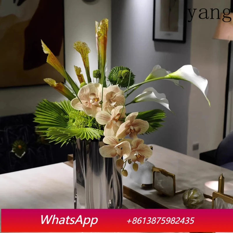 

Yjq light luxury dried flower simulation flower ornament living room dining table flower hotel sales office soft decoration