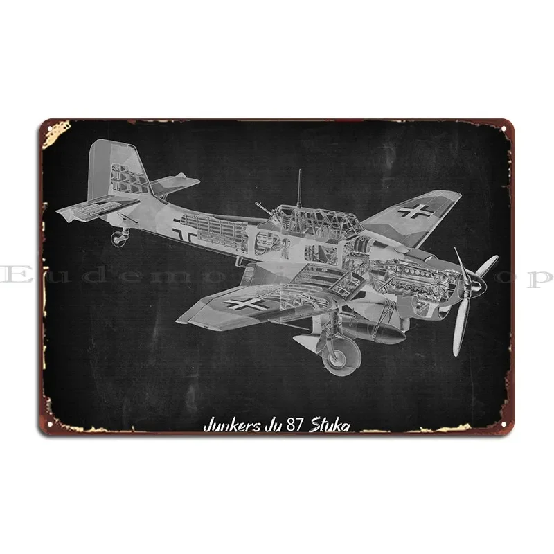 Junkers Ju 87 Stuka Metal Sign Garage Garage Kitchen Designer Wall Decor Tin Sign Poster