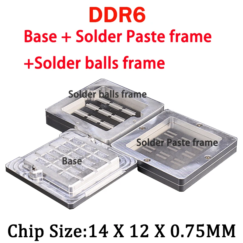 9 in 1 BGA Reballing Stencil Kits for DDR3/DDR4/DDR5/DDR5X/DDR6 Tin Planting Platform BGA template