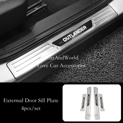 External Door Sill Scuff Plate Pedal Protector Anti-scratch Cover Trims Car Accessories For Mitsubishi Outlander 2023 2024 2025