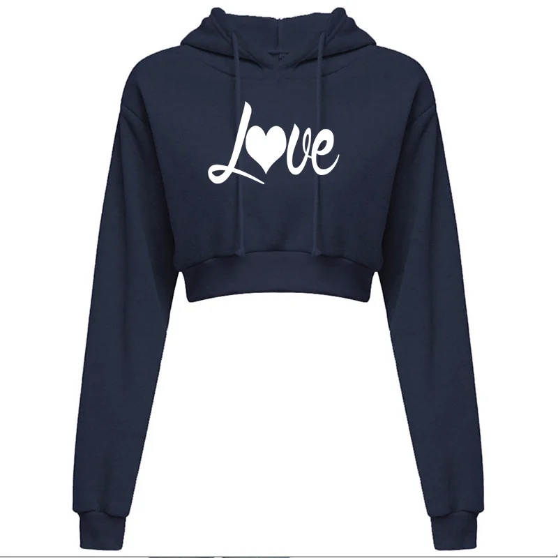 

Women‘s Hoodies Sweatshirt Print Fashion Casual Crop Top Spring Long Sleeve Short Sportswear New Female Pullovers Tops Harajuku