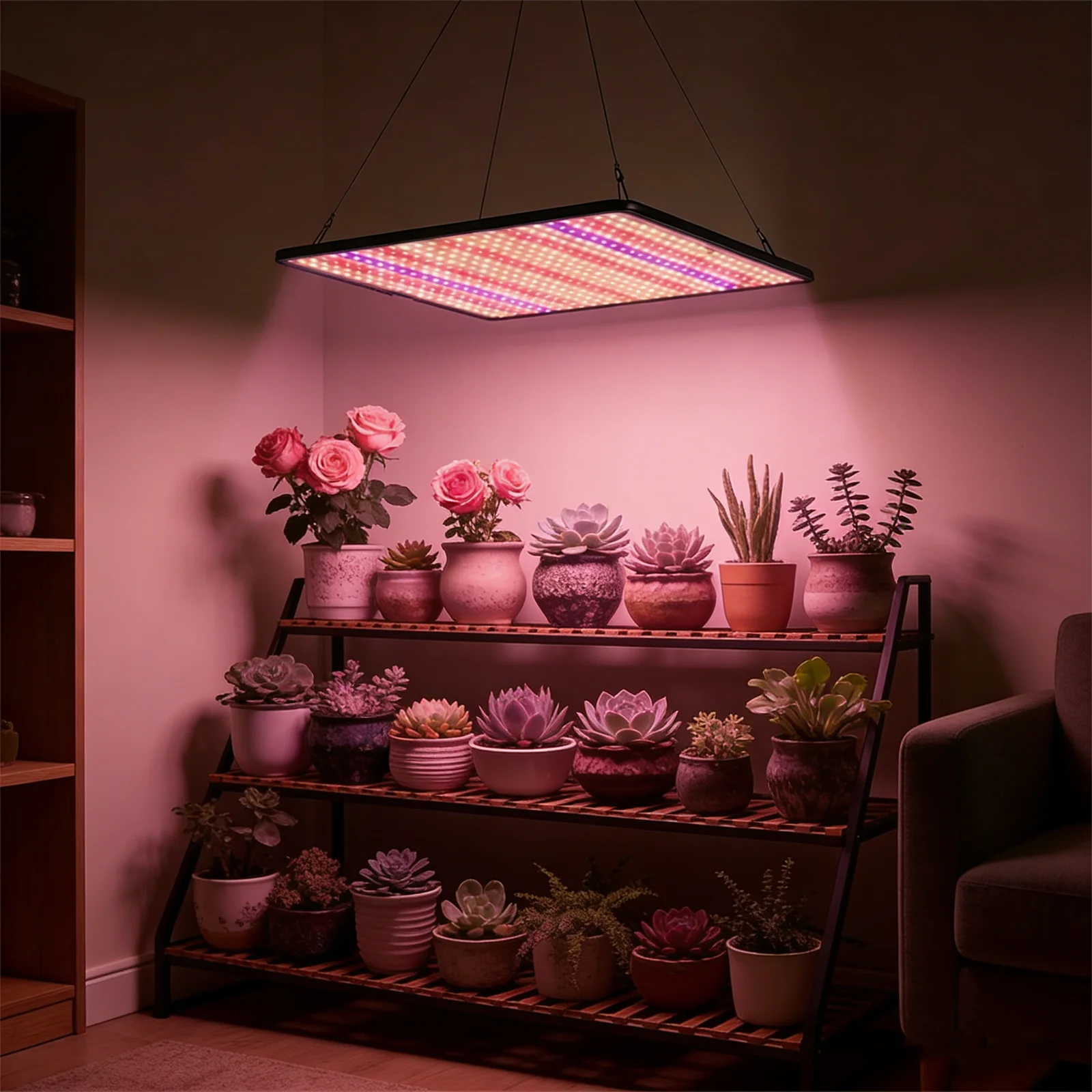 

Светодиодная лампа для растений, полноспектральный светильник для выращивания, подвесная лампа для комнатных растений, рассады, гидропоники, овощей и цветов