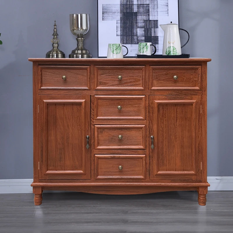 문이 달린 버킷 캐비닛 단단한 나무 미국식 침실 수납 벽에 작은 캐비닛