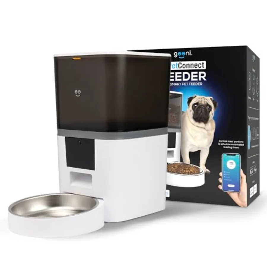 

6L Smart Pet Feeder - Automatic Cat and Dog Food Dispenser WiFi Control Voice Recorder Battery Backup Large Capacity Portion Co