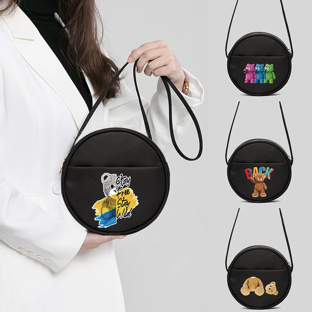 

Circular Casual Crossbody Shoulder Bag New Fashion Single Shoulder Bags Coin Purse Bear Series Cosmetic Organizer Handbags