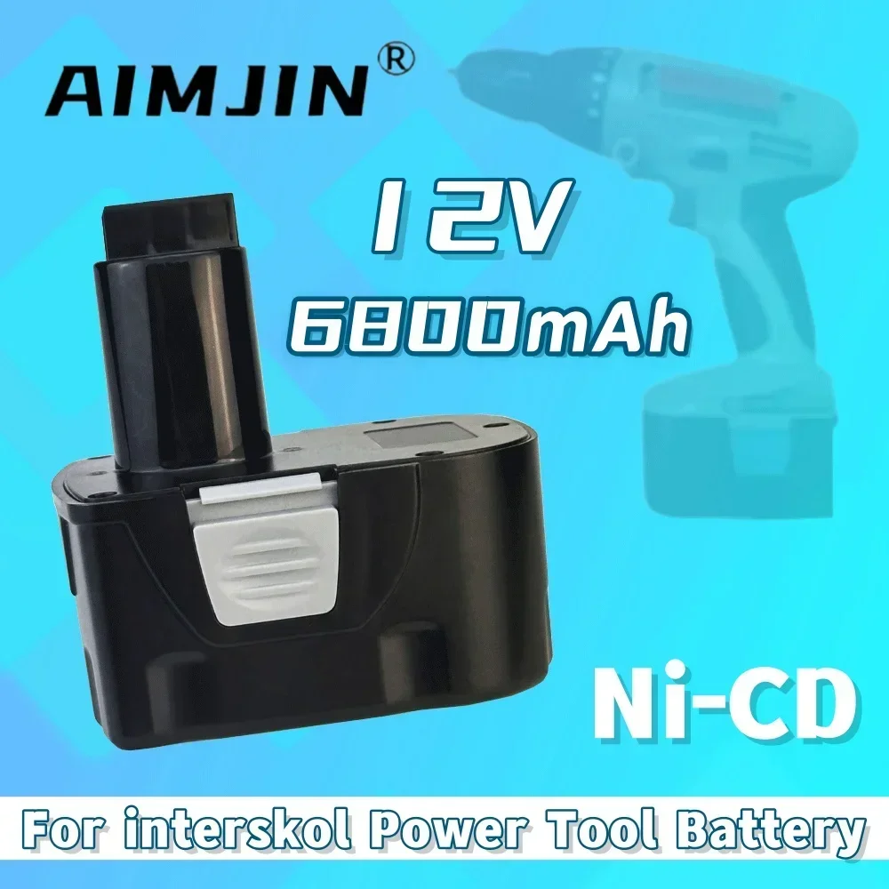 

12V 6800mAh Ni-CD Power Tool Battery For Interskol H18 Replacement Cordless Drill Battery