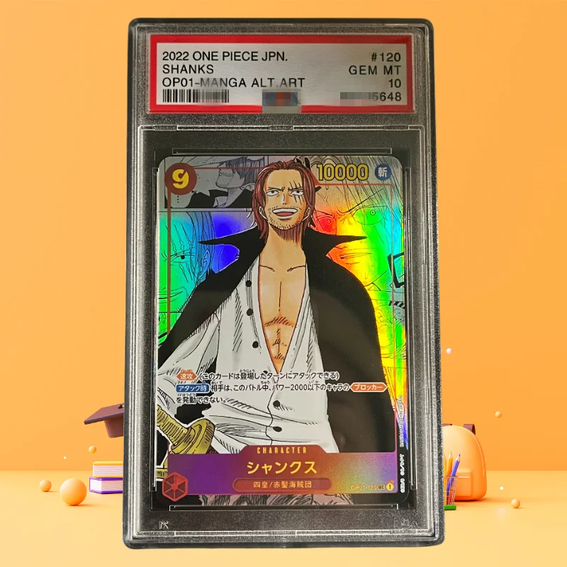 

DIY 2022 ONE PIECE JAPANESE OP01-ROMANCE DAWN #120 SHANKS MANGA ALTERNATE ART Authentication Grade 10 Collection Card ﻿
